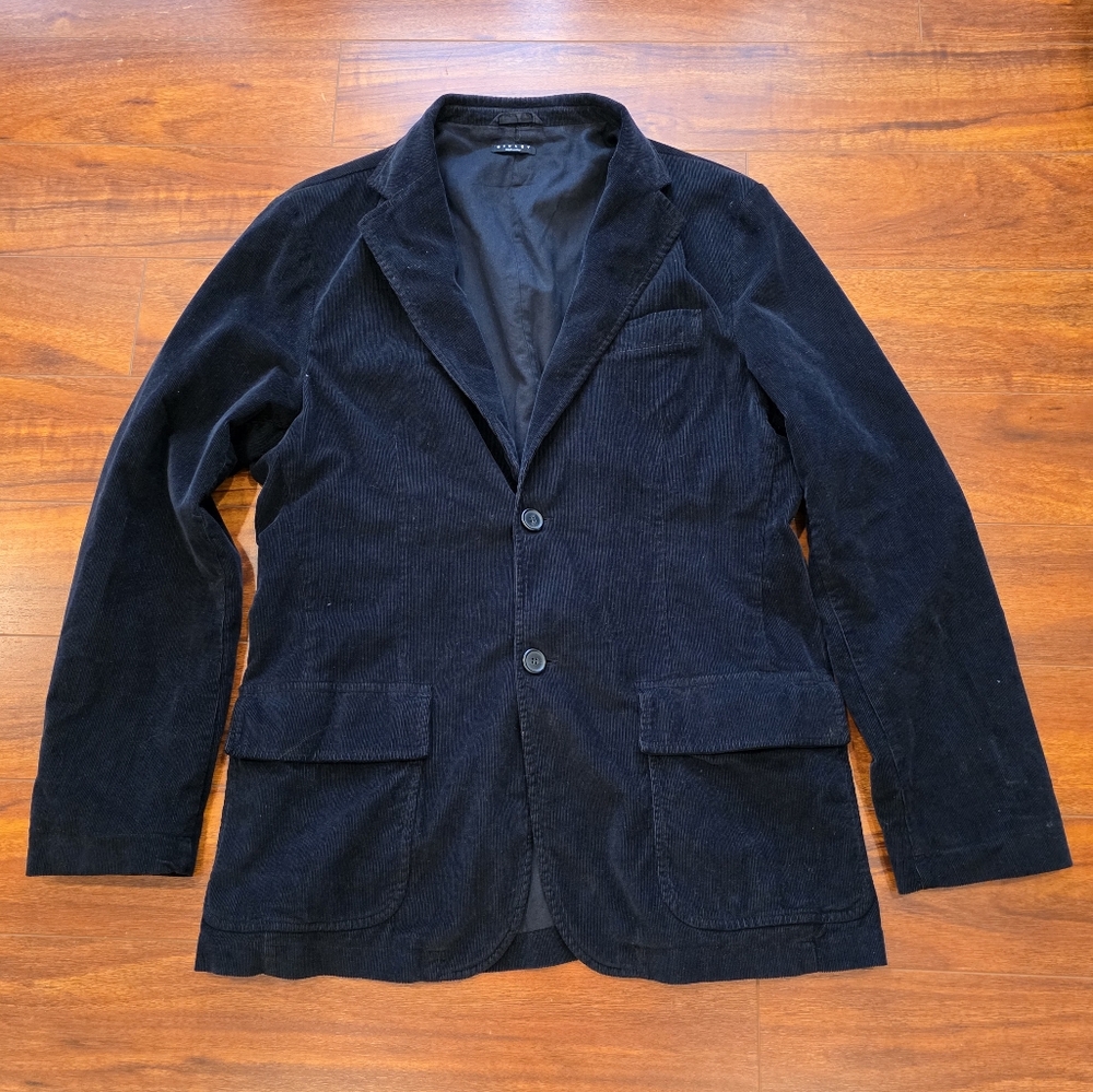 Sisley Men's Corduroy Blazer Size 52 Black